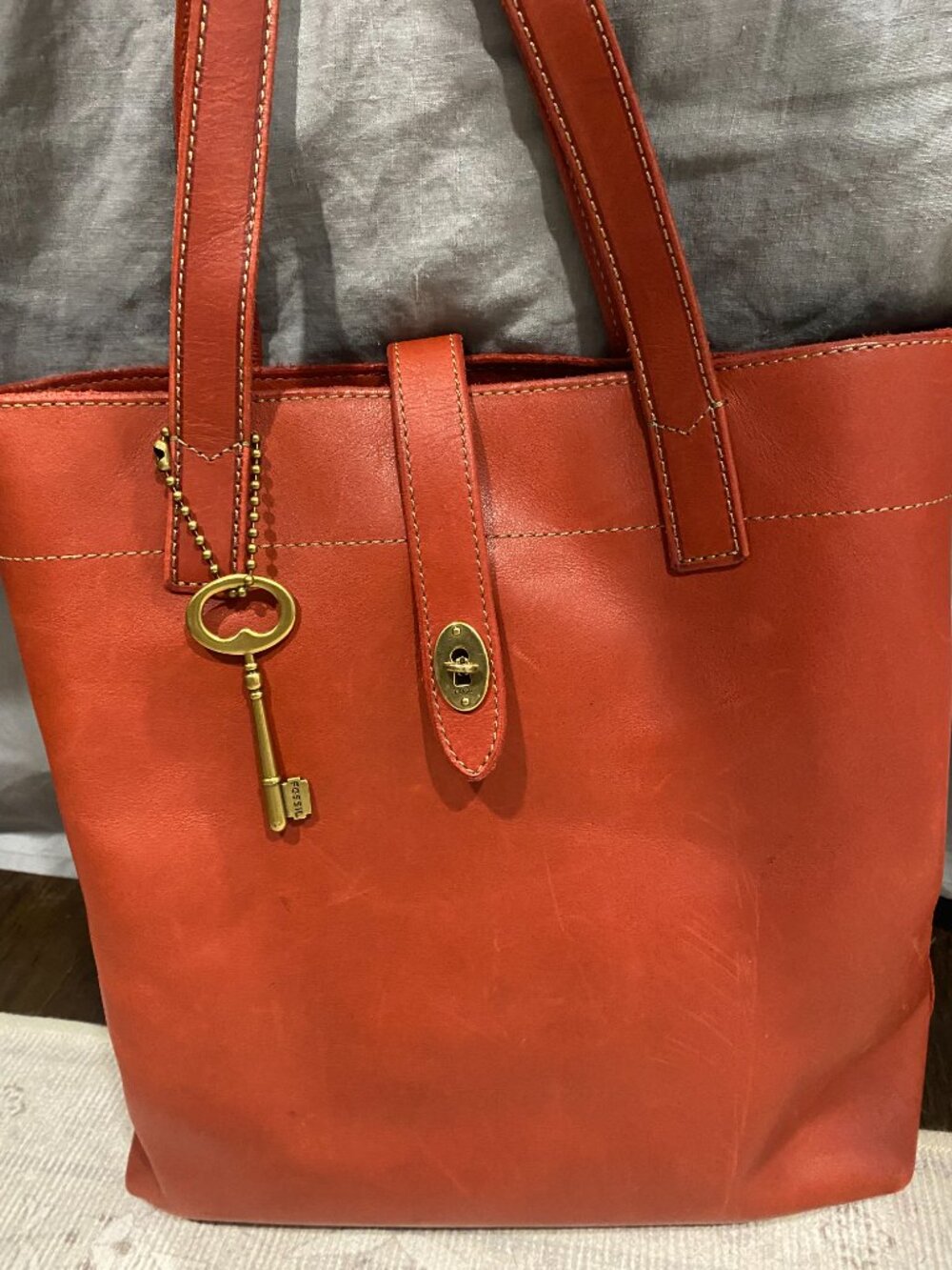 Fossil Austin Leather Tote Bag